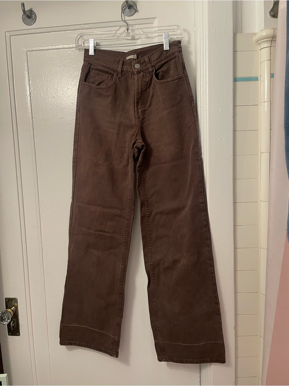 Women's Brown Wide-Leg Jeans